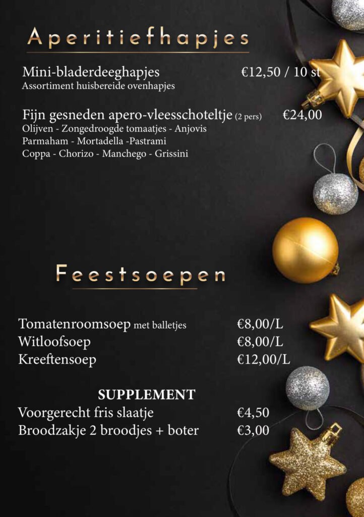 Aperitiefhapjes en  feestsoepen